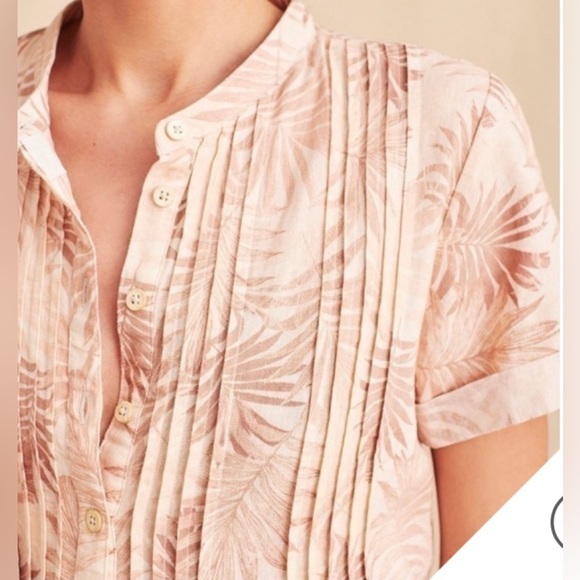 Faherty Gemina Dress in Peach Palms Pattern; Size XS - Picture 4 of 10